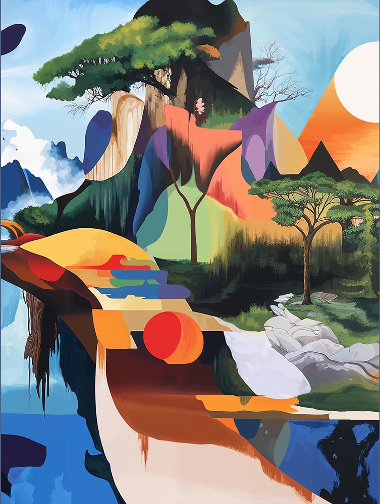 Quadro Decorativo Bizarre Landscape 1B