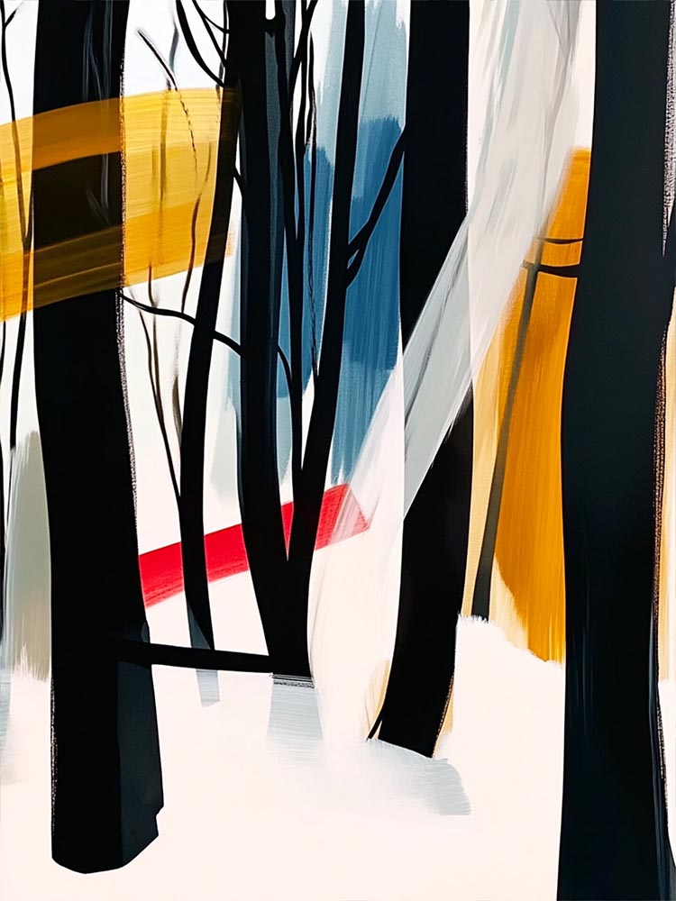 Quadro Decorativo Floresta Abstrata com Onça A