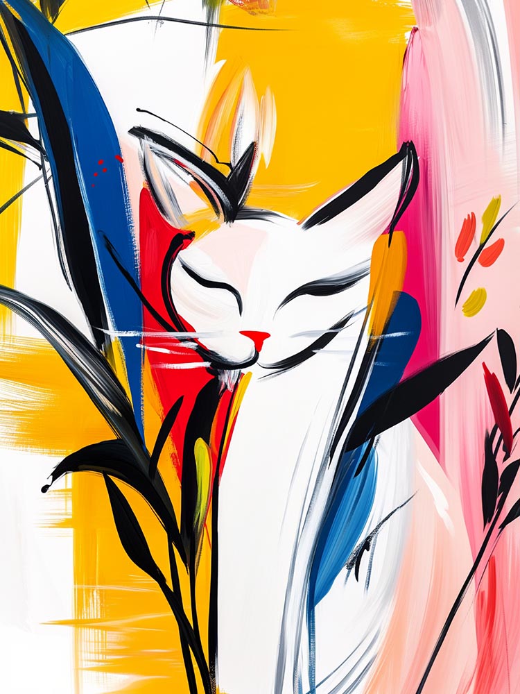 Quadro Decorativo Gato expressionista