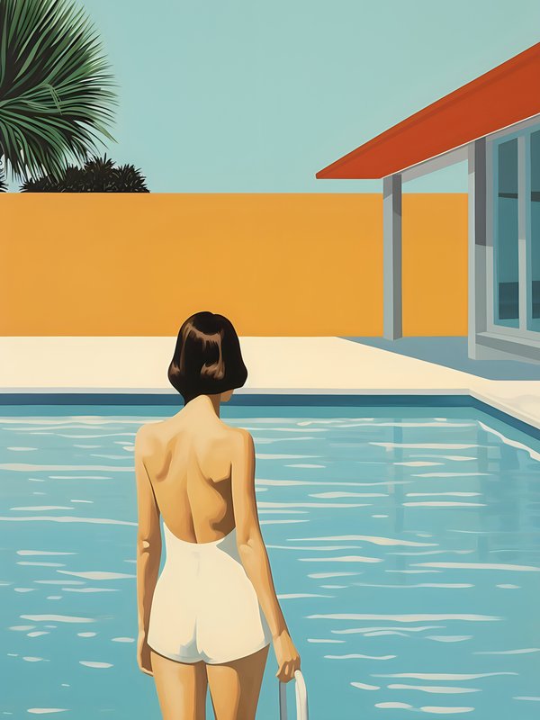 Quadro Decorativo Woman and the Pool 12