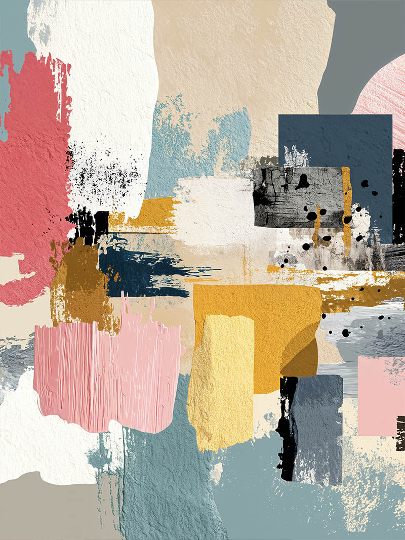 Quadro Decorativo Colagem Abstrata B