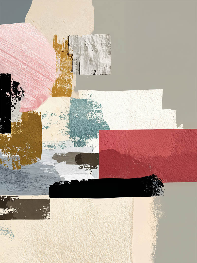 Quadro Decorativo Colagem Abstrata C