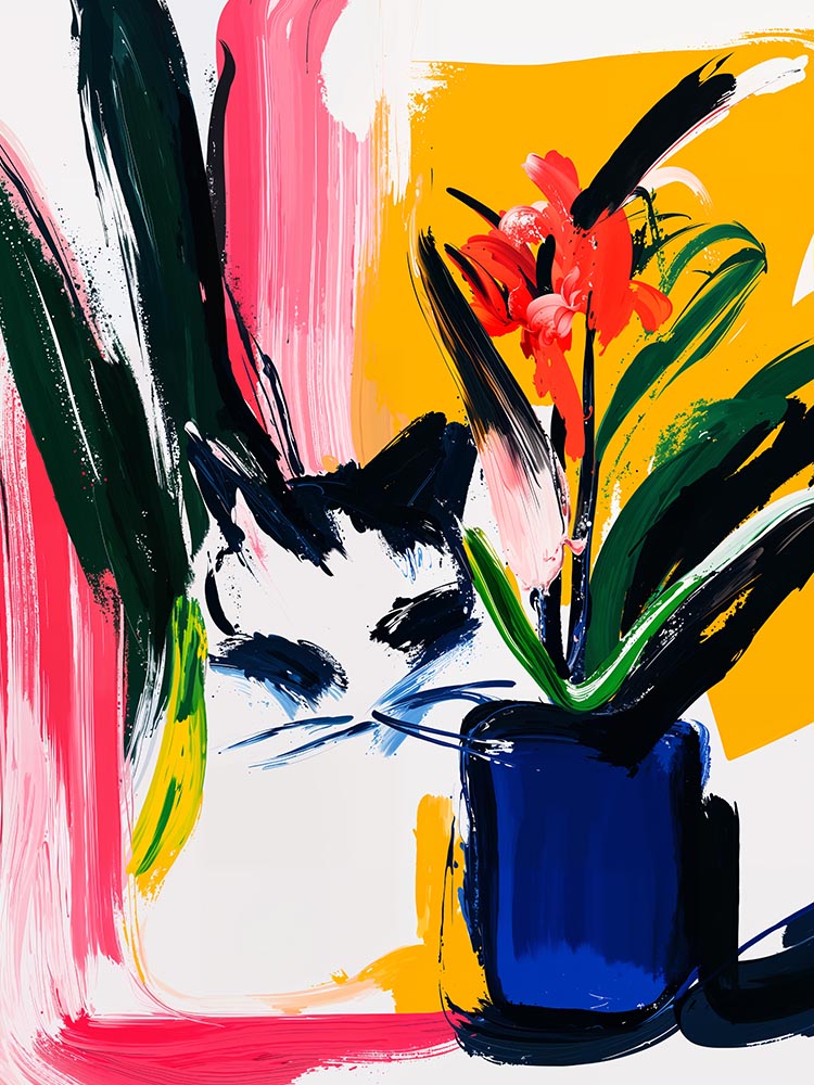 Quadro Decorativo Gato Bold Strokes