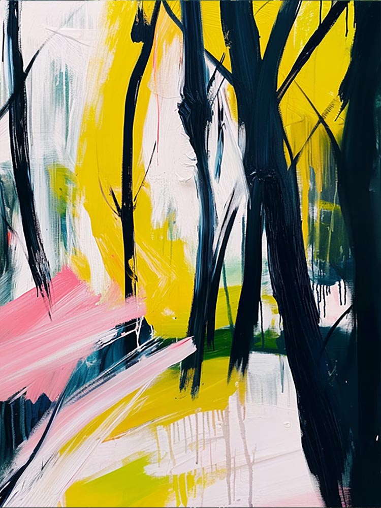 Quadro Decorativo Onça na Mata Abstrata A