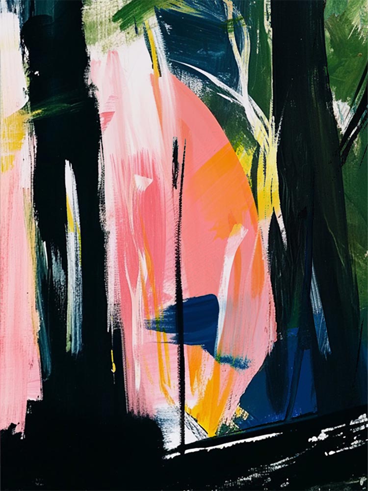 Quadro Decorativo Onça na Mata Abstrata C