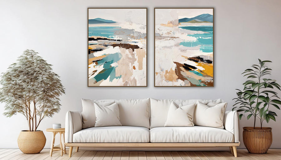 Quadro Decorativo Composição - Paisagem com Abstrato 1
