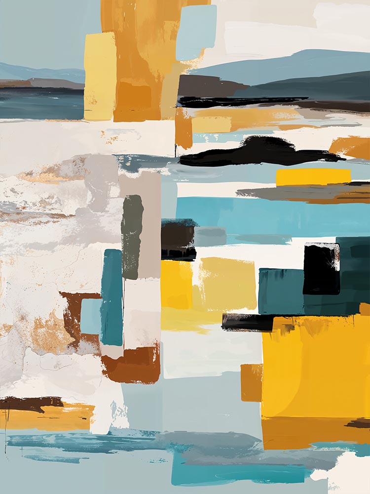 Quadro Decorativo Paisagem com Abstrato 2B