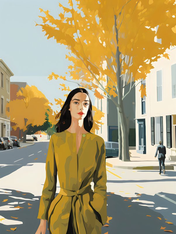 Quadro Decorativo Woman in Yellow Dress 2