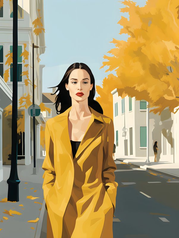 Quadro Decorativo Woman in Yellow Dress